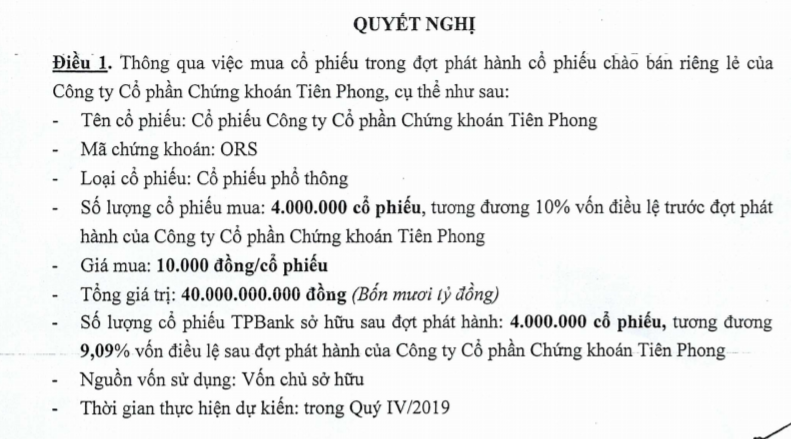 Chi 40 tỷ, TPBank sở hữu hơn 9% vốn tại công ty chứng khoán liên quan đến"siêu lừa" Huyền Như - Ảnh 1. Chi 40 tỷ, TPBank sở hữu hơn 9% vốn tại công ty chứng khoán liên quan đến"siêu lừa" Huyền Như - Ảnh 1.