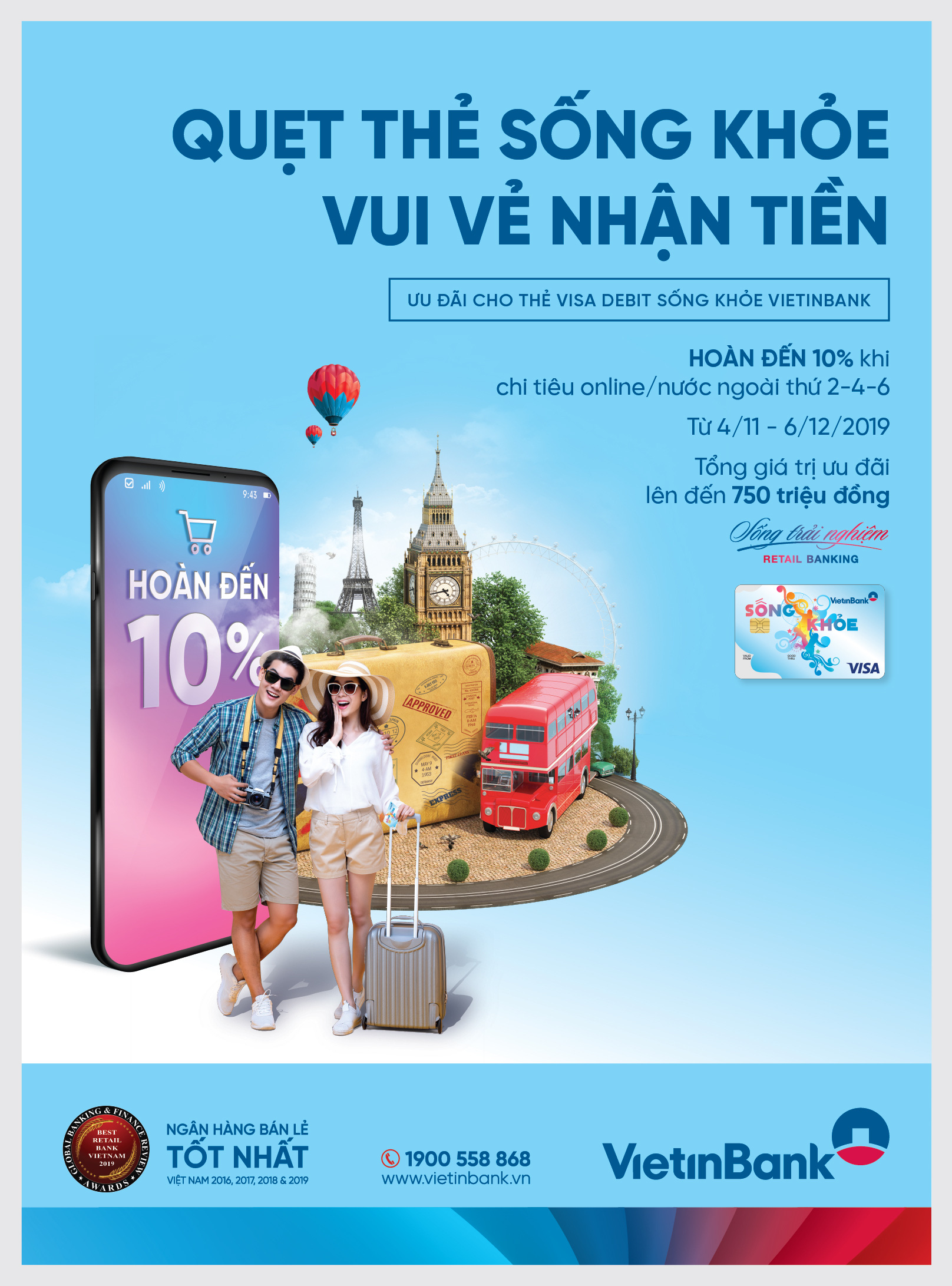 Chủ thẻ Sống khỏe VietinBank tiếp tục được hưởng thêm ưu đãi - Ảnh 1. Chủ thẻ Sống khỏe VietinBank tiếp tục được hưởng thêm ưu đãi - Ảnh 1.