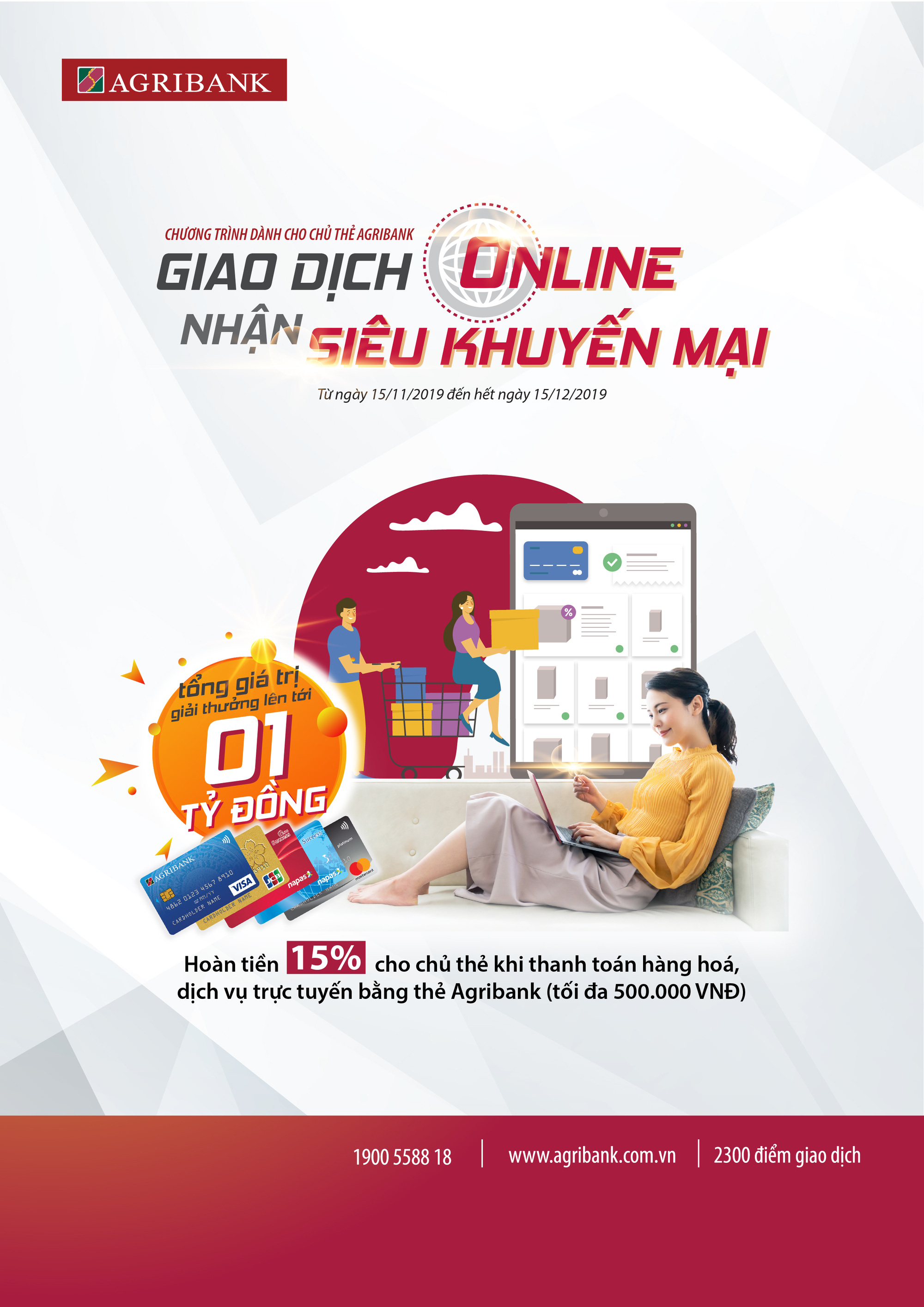 Một tỷ đồng dành cho chủ thẻ Agribank - Ảnh 1. Một tỷ đồng dành cho chủ thẻ Agribank - Ảnh 1.