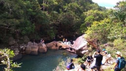 Một đầm nước đẹp như phim ở Khánh Hòa, bất ngờ có  các hòn đảo, hoa phong lan, dòng suối, rừng ngập mặn