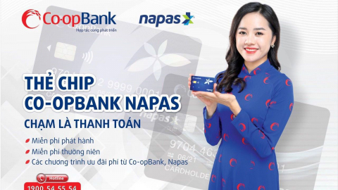 Co-opBank miễn phí chuyển đổi và phát hành thẻ chip Co-opBank Napas