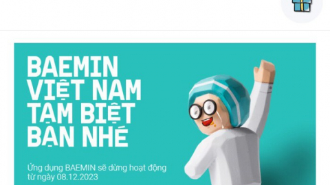 Baemin ngừng giao đồ ăn tại Việt Nam