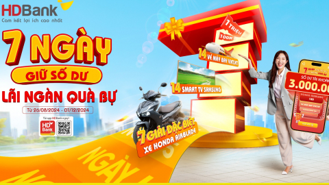 Giữ số dư từ 3 triệu đồng, nắm cơ hội trúng ‘xế xịn’ trên App HDBank