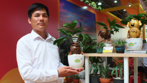 Anh nông dân Sài Gòn làm bonsai dừa “rắn ngậm ngọc” bán Tết Ất Tỵ, vừa ra mắt đã được khách khen lấy khen để