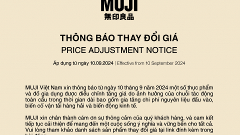 MUJI thông báo tăng giá, khách nói 'bình thường nhiều cái trên trời rồi, giờ tăng nữa'