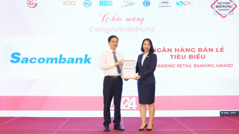 Sacombank liên tiếp 7 năm được vinh danh tại giải thưởng Ngân hàng Việt Nam tiêu biểu