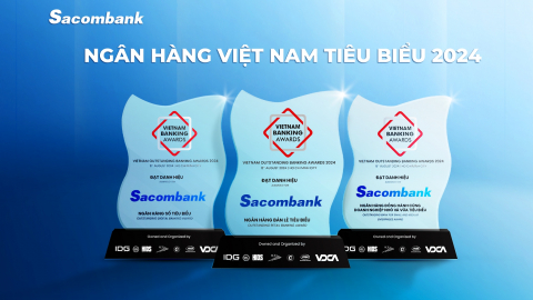 Sacombank 7 năm liên tiếp được vinh danh tại giải thưởng Ngân hàng Việt Nam tiêu biểu
