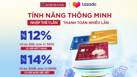 Nhập thẻ một lần, thanh toán nhiều lần với chủ thẻ Agribank Napas