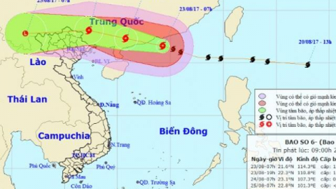 Bão số 6 áp sát biên giới Việt-Trung, miền Bắc sắp mưa rất to