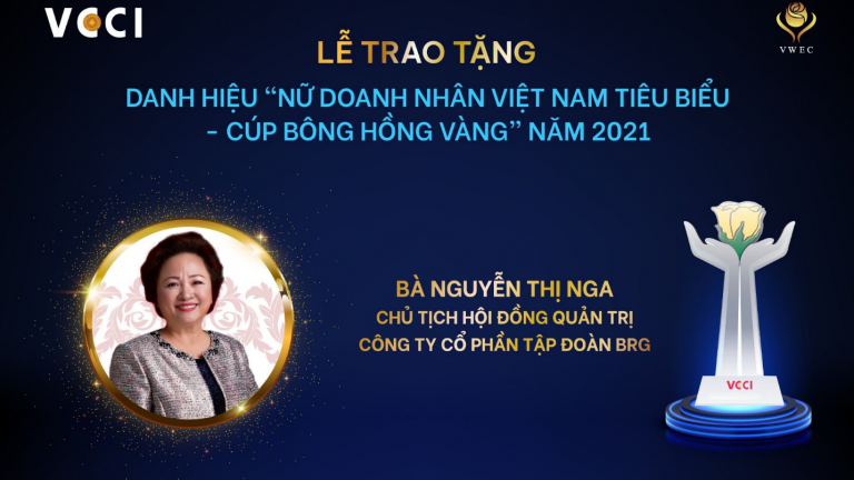 Chủ tịch Tập đoàn BRG lần thứ 5 vinh dự nhận danh hiệu “Nữ Doanh nhân Việt Nam tiêu biểu – Cúp Bông Hồng Vàng”