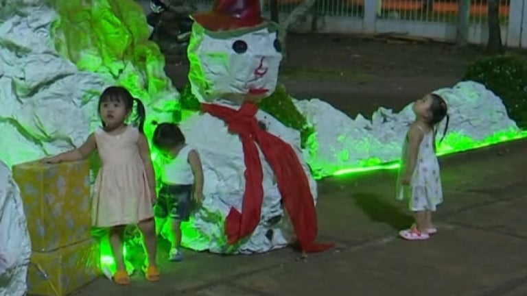Độc đáo: 30.000 vỏ lon phế liệu hô biến thành cây thông Noel