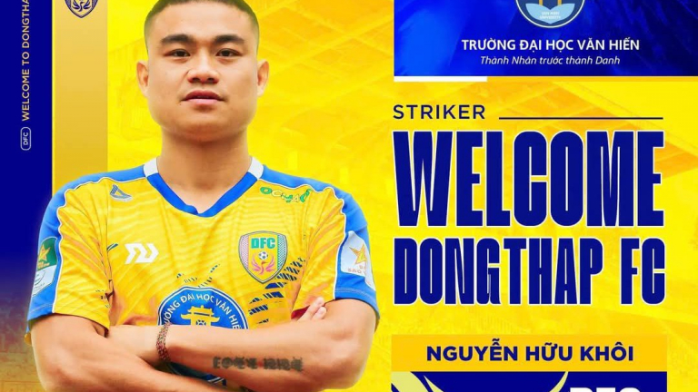 Cựu tiền đạo U23 Việt Nam Nguyễn Hữu Khôi gia nhập Đồng Tháp FC