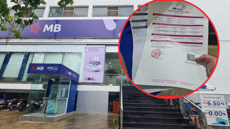 Thái Nguyên: Nhiều người dân đến MB Bank gửi tiền tiết kiệm, phát hiện bị biến thành chứng nhận bảo hiểm