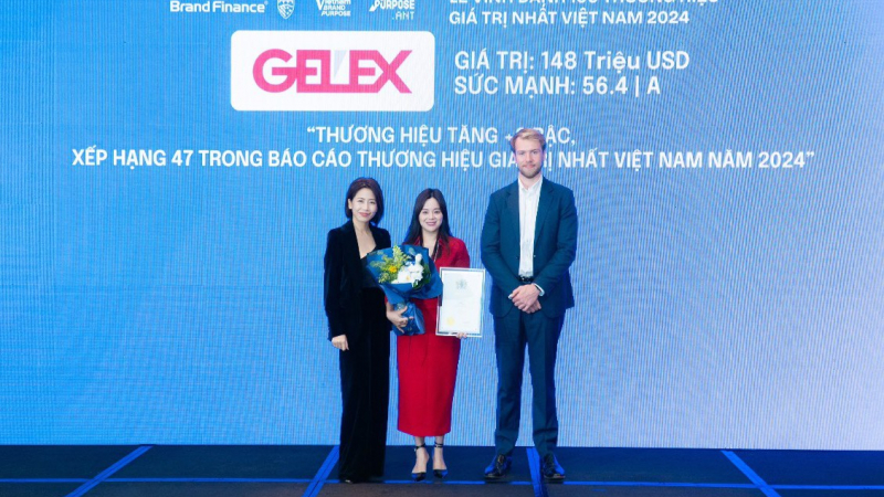 GELEX thăng hạng trong Top 100 thương hiệu giá trị nhất Việt Nam 2024