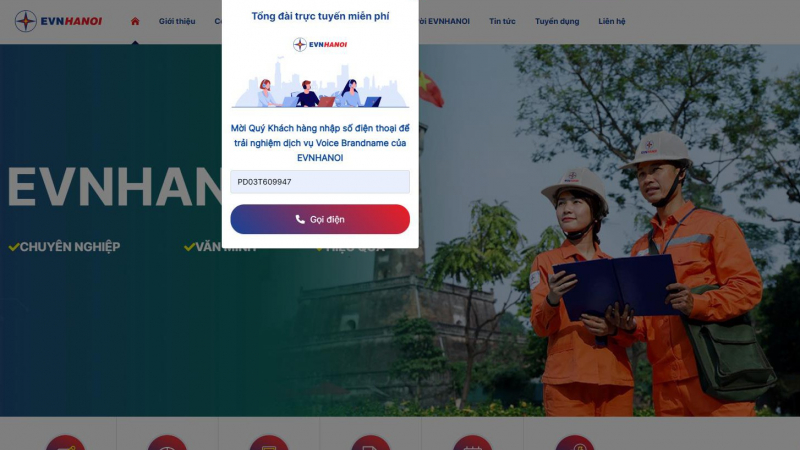 EVNHANOI ứng dụng công nghệ Tổng đài thông minh