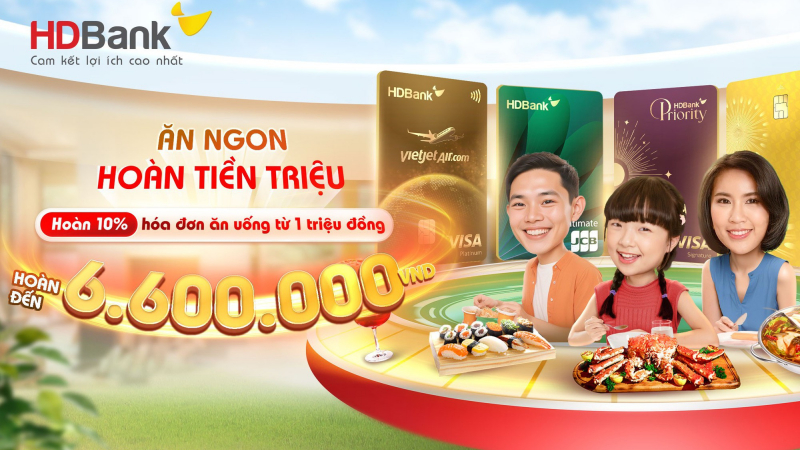 Thẻ tín dụng HDBank - Ưu đãi đa tầng, hưởng trọn niềm vui cuối năm!