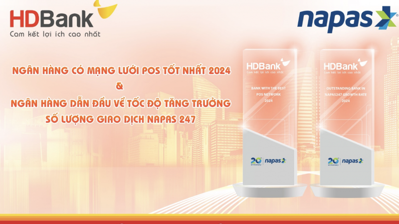 HDBank tỏa sáng tại Hội nghị Thành viên NAPAS 2024 với 02 giải thưởng danh giá