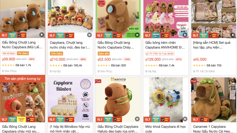 Thu tiền tỷ từ việc bán gấu bông 'idol giới trẻ' Capybara