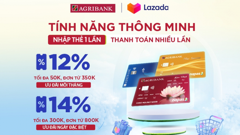 Nhập thẻ một lần, thanh toán nhiều lần với chủ thẻ Agribank Napas