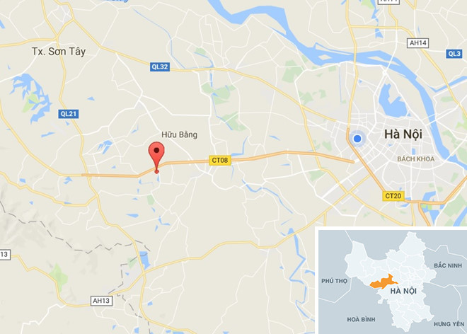 Đoạn sông Tích qua xã Ngọc Liệp, cách trung tâm Hà Nội gần 30 km. Ảnh: Google Maps. Đoạn sông Tích qua xã Ngọc Liệp, cách trung tâm Hà Nội gần 30 km. Ảnh: Google Maps.