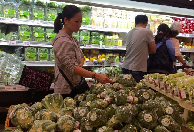 Bông cải xanh có giá đến 65.000 đồng/kg. Ảnh: Thuận Hải Bông cải xanh có giá đến 65.000 đồng/kg. Ảnh: Thuận Hải