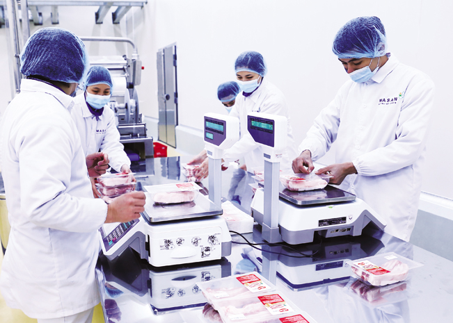 Đóng gói sản phẩm thịt lợn mát tại tại Tổ hợp chế biến thịt MNS Meat Hà Nam. Đóng gói sản phẩm thịt lợn mát tại tại Tổ hợp chế biến thịt MNS Meat Hà Nam.