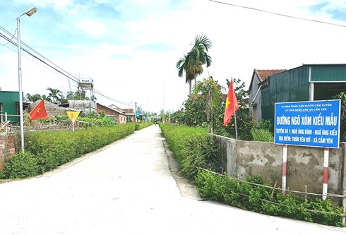 Đường ngõ xóm kiểu mẫu ở Hà Tĩnh. Ảnh: I.T Đường ngõ xóm kiểu mẫu ở Hà Tĩnh. Ảnh: I.T
