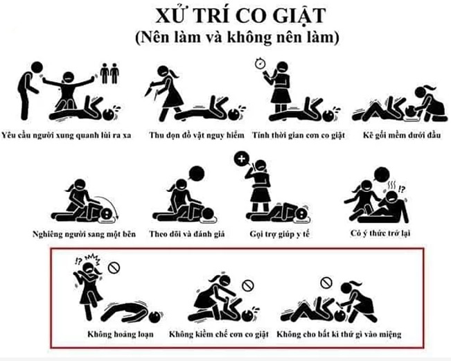 Những điều nên và không nên làm khi sơ cứu người bị co giật. Những điều nên và không nên làm khi sơ cứu người bị co giật.