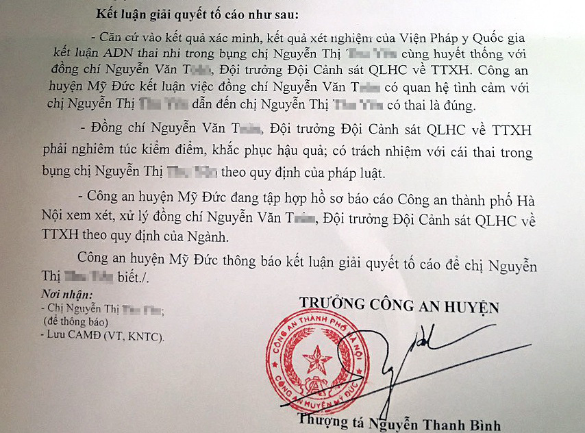 Hà Nội: Xem xét xử lý Đội trưởng Công an huyện quan hệ bất chính - Ảnh 1.