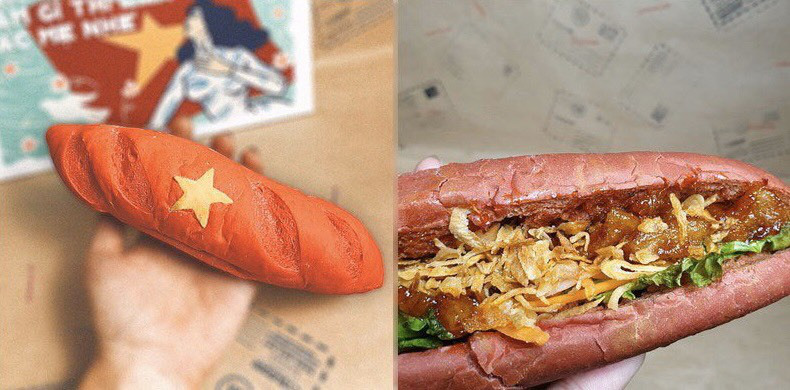 Bánh mì mang màu sắc quốc kỳ Việt Nam có gì đặc biệt mà dân tình sốt xình xịch lùng mua? - Ảnh 1.