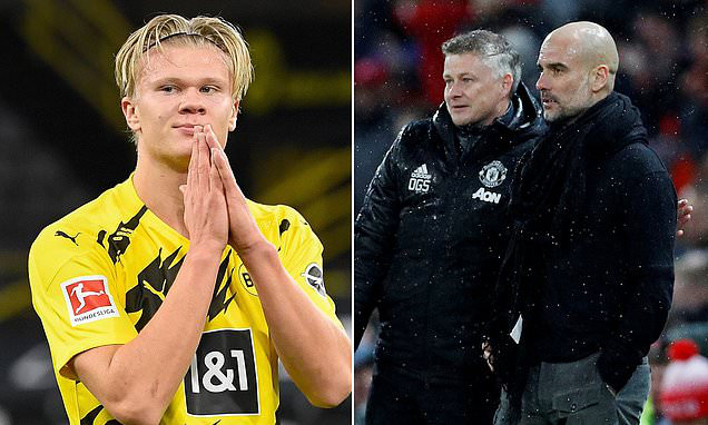 Haaland đang là mục tiêu của 2 ông lớn thành Manchester.