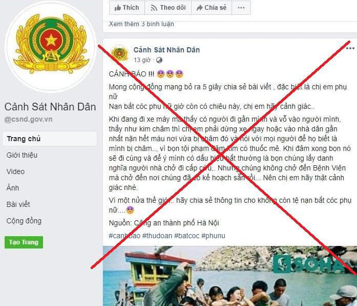 Công an Hà Nội cảnh báo nóng về các trang facebook giả mạo công an - Ảnh 2.