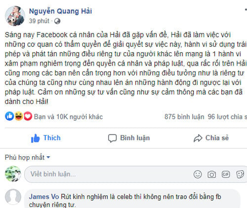 Facebook cầu thủ Quang Hải bị hack: Hacker sẽ bị xử lý thế nào? - Ảnh 2.