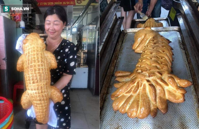 Bánh mì cá sấu khổng lồ gây “bão”, ngày bán trăm chiếc - Ảnh 2. Bánh mì cá sấu khổng lồ gây “bão”, ngày bán trăm chiếc - Ảnh 2.