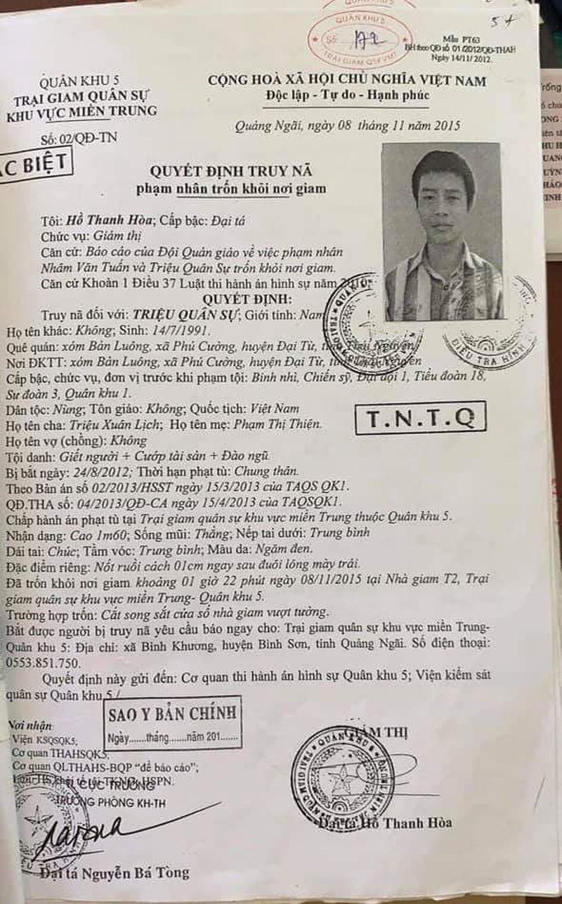 Truy nã phạm nhân đặc biệt nguy hiểm trốn khỏi trại giam lần 2 - Ảnh 2.