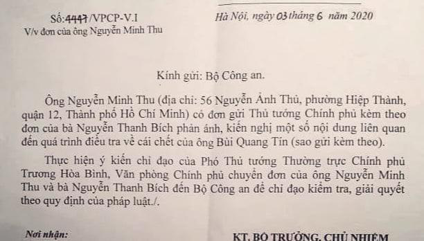 Phó Thủ tướng yêu cầu Bộ Công an giải quyết đơn vụ tiến sĩ Bùi Quang Tín tử vong - Ảnh 2.