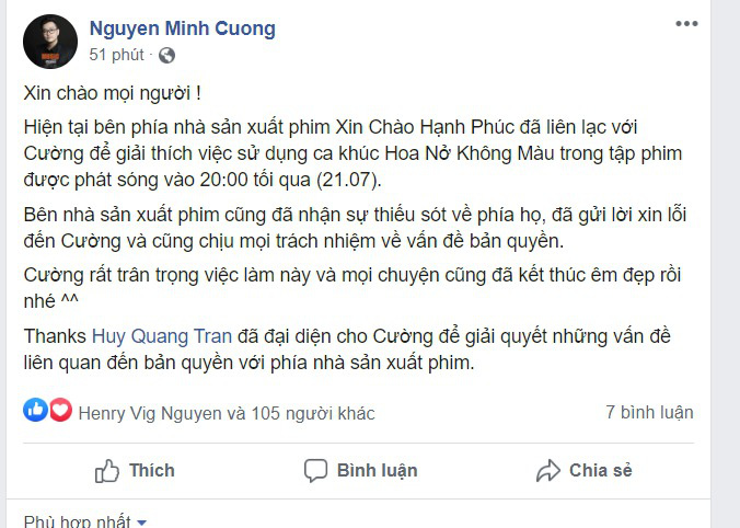 Ê kíp &quot;Xin chào hạnh phúc&quot; xin lỗi vì lấy hit của Hoài Lâm mà chưa xin phép  - Ảnh 3.