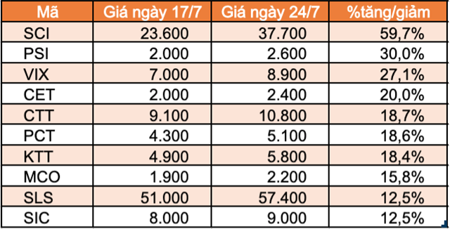 Top 10 cổ phiếu tăng/giảm mạnh nhất tuần: Nhóm midcap và penny bị bán mạnh - Ảnh 5.