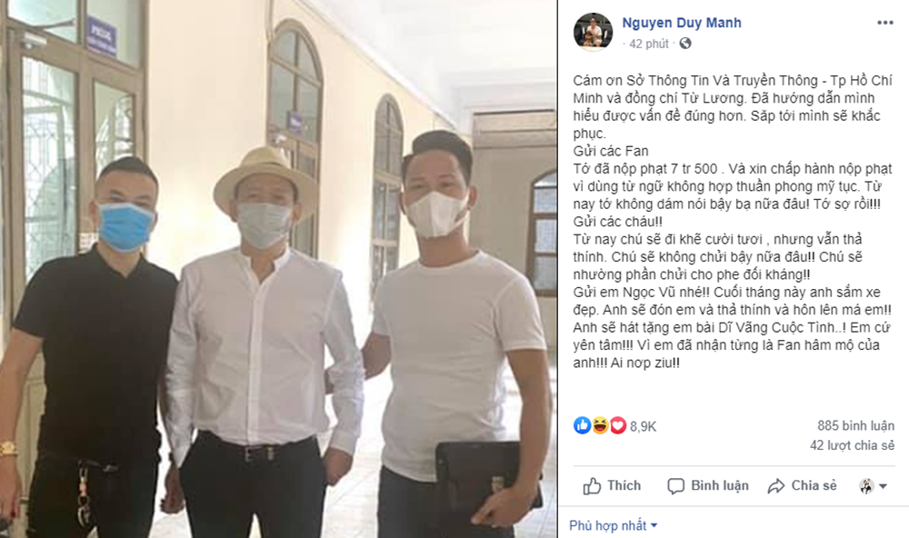 Bị xử phạt 7,5 triệu đồng vụ phát ngôn gây phẫn nộ, ca sĩ Duy Mạnh từ nay “sợ nói bậy” - Ảnh 3.