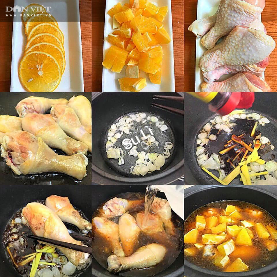 Đùi gà sốt cam hầm nước dừa - Ảnh 1.