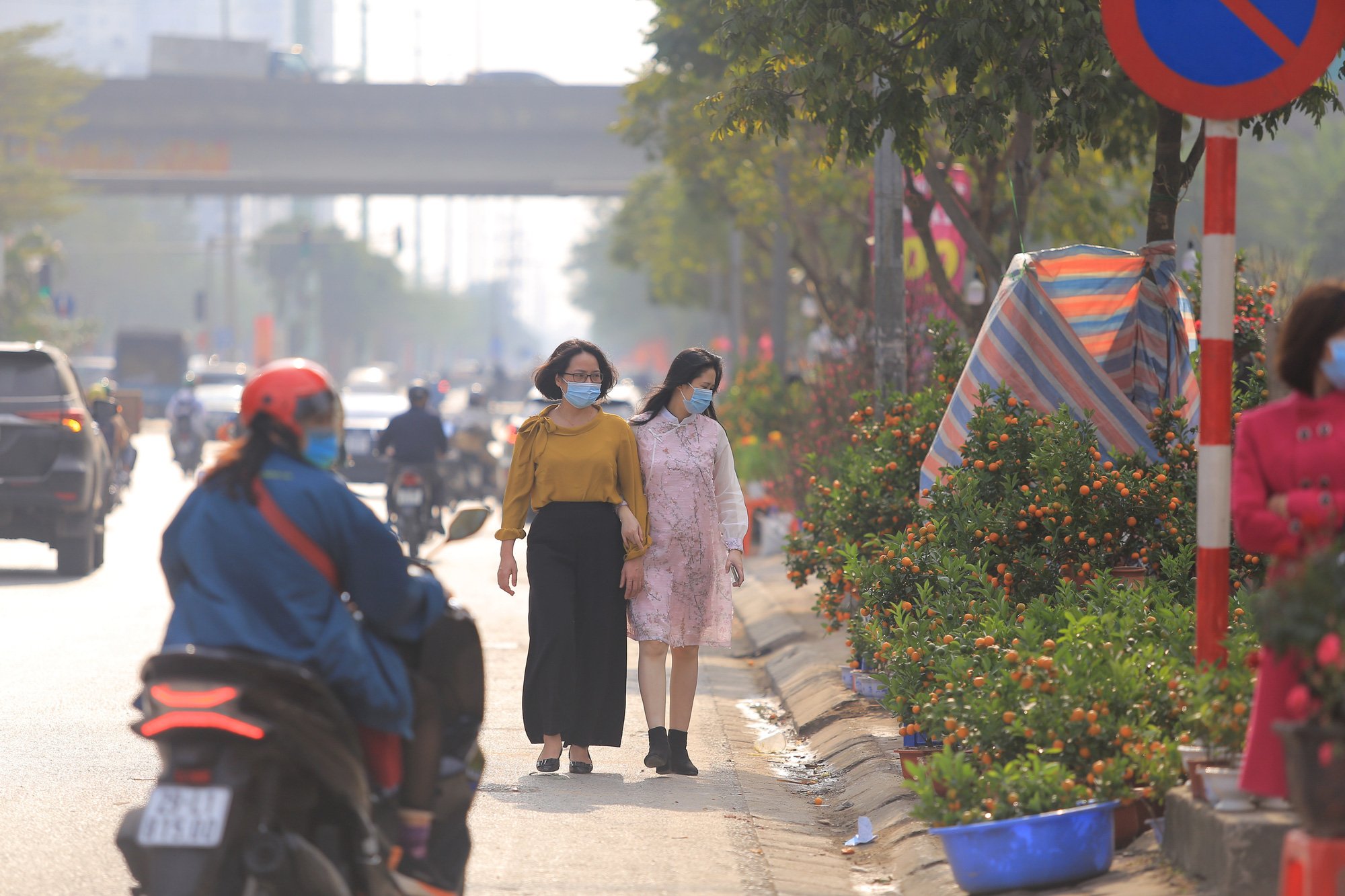 Quất, đào treo biển đồng giá, “sale sập sàn” ngày cận Tết vẫn vắng bóng người mua: &quot;Dịch Covid-19 nên kinh doanh ế ẩm lắm&quot; - Ảnh 3.