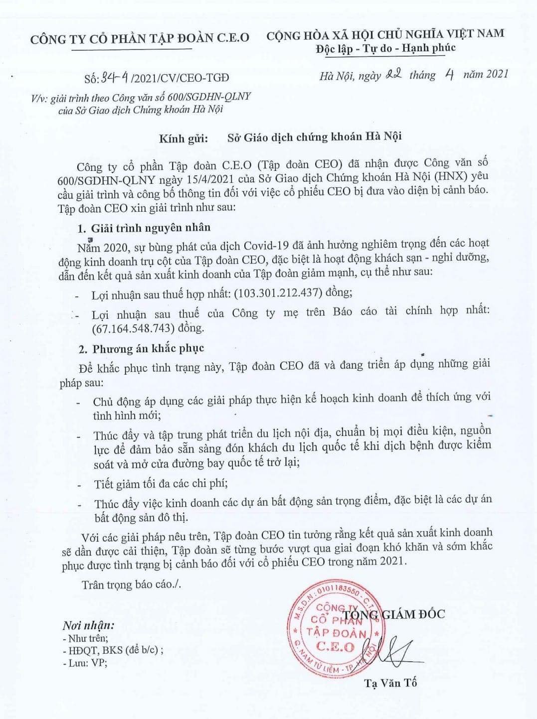 Sau khoản lỗ hơn 100 tỷ đồng bị HNX đưa cổ phiếu vào diện cảnh báo, CEO Group tiếp tục lỗ hơn 38 tỷ đồng - Ảnh 2.