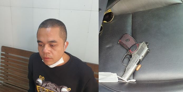 Khẩu súng đối tượng dùng bắn vào người giám đốc doanh nghiệp trong quán cà phê ở Vinh - Ảnh 1.