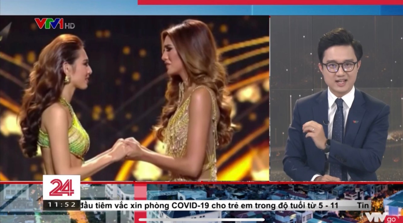 VTV24 ca ngợi chiến thắng của Thuỳ Tiên, &quot;đá xoáy&quot; chuyện tắt tiếng Quốc ca - Ảnh 1.