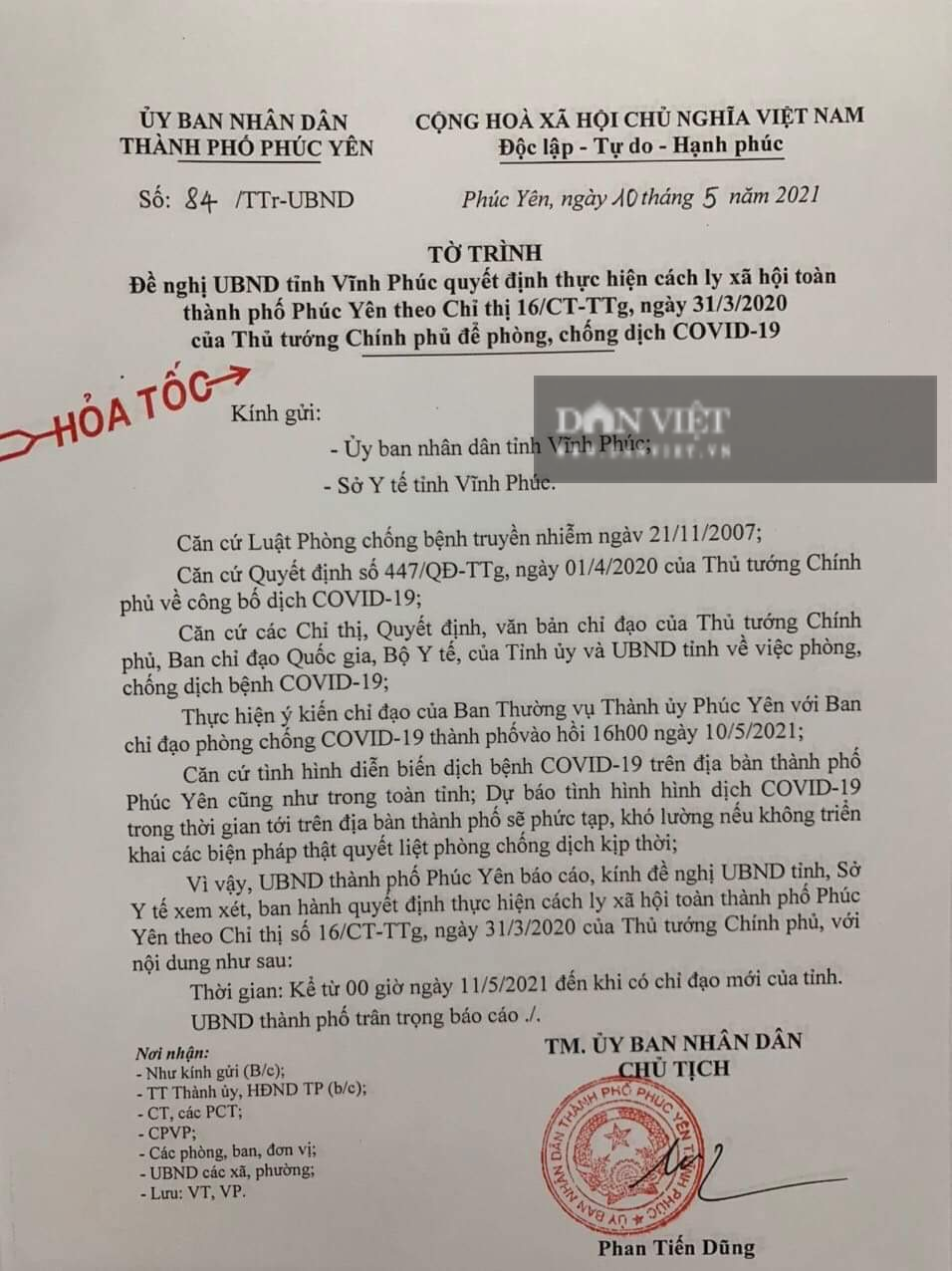 Vĩnh Phúc: Thành phố Phúc Yên đề xuất cách ly xã hội toàn thành phố từ 0h00 ngày 11/5 - Ảnh 3.