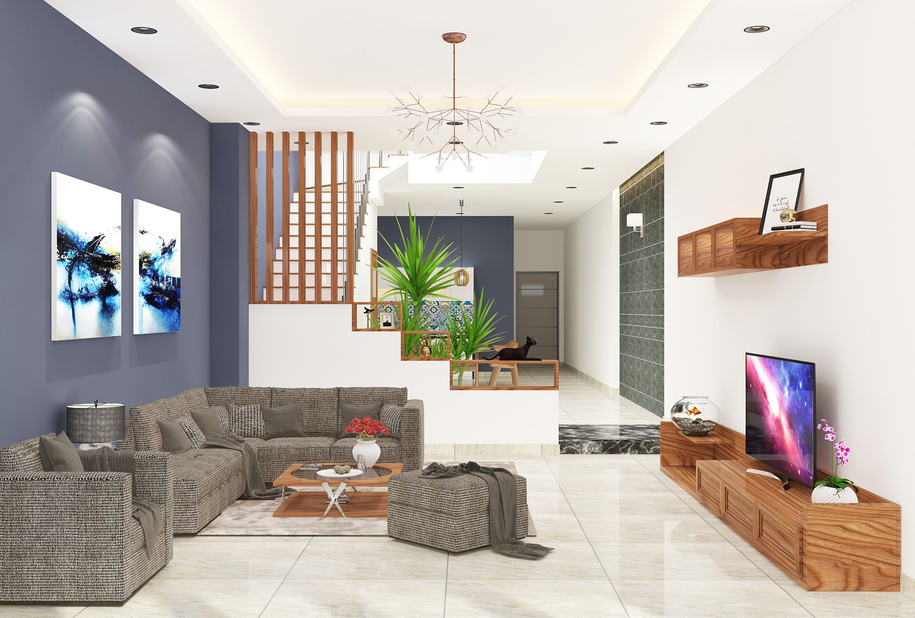 Thiết kế cầu thang hợp phong thủy, phúc lộc đến nhà, gia đình quanh năm sung túc - Ảnh 3.