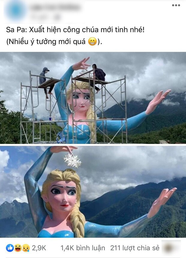 "Hết hồn" với tượng Nữ hoàng băng giá "phiên bản đột biến": Sa Pa nói gì? - Ảnh 1. "Hết hồn" với tượng Nữ hoàng băng giá "phiên bản đột biến": Sa Pa nói gì? - Ảnh 1.
