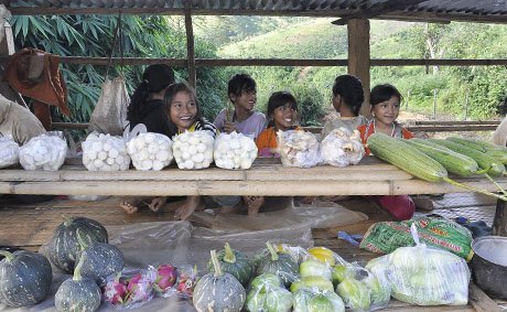 Kon Tum: La liệt sản vật sạch với giá niêm yết chỉ 10.000 đồng của trẻ em vùng cao - Ảnh 1.