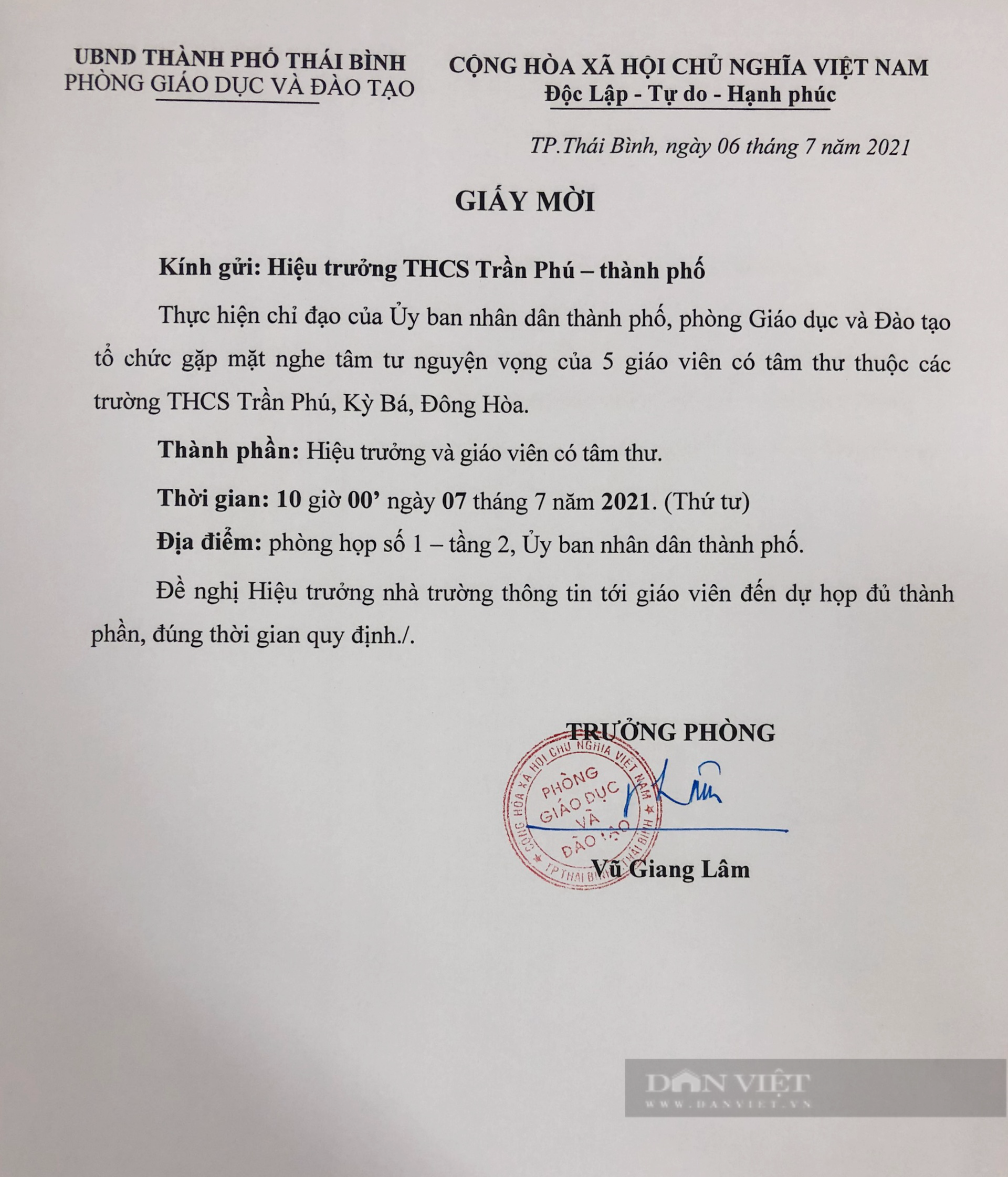 Phòng GD-ĐT TP Thái Bình mời &quot;nóng&quot; nhiều giáo viên gần 20 năm đứng bục giảng có nguy cơ mất việc (bài 2) - Ảnh 1.