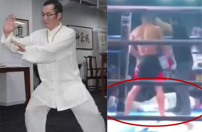 Thách đấu tay đấm MMA, võ sư &quot;truyền điện&quot; Trung Quốc... răng môi lẫn lộn - Ảnh 1.
